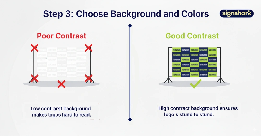 Choose Background and Colors in step and repeat banner